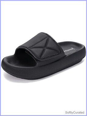 Adjustable EVA Slide Sandals with 1.7in Thick Sole Anti-Slip Cushioning
